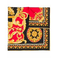 Versace Lenço de seda com estampa barroca - Preto