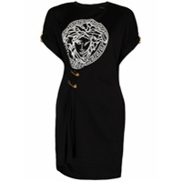 Versace Medusa safety-pin detail T-shirt dress - Preto