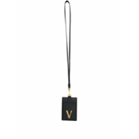 Versace Porta-cartões Virtus com alça - Preto