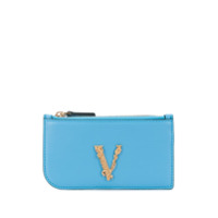 Versace Porta-cartões Virtus com zíper - Azul