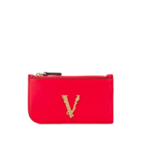 Versace Porta-cartões Virtus com zíper - Vermelho