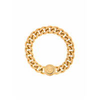 Versace Pulseira de corrente com logo - Metálico