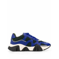 Versace Tênis com cadarço e recortes - Azul