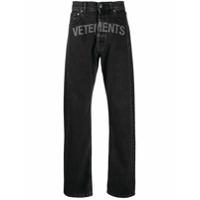 Vetements Calça jeans com estampa de logo - Preto