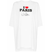 Vetements Camiseta I Love Paris Hilton de algodão - Branco