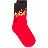Vetements Par de meias com logo bordado - Vermelho
