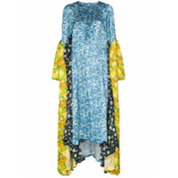 Vetements Vestido midi assimétrico com estampa floral - Azul