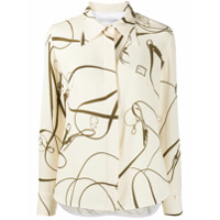 Victoria Beckham belt print long-sleeved shirt - Neutro