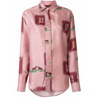 Victoria Beckham Camisa com estampa de cavalo - Rosa