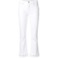 Victoria Victoria Beckham Calça jeans cropped com detalhe de recorte - Branco