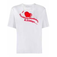 Victoria Victoria Beckham Camiseta com estampa I Heart Weekends - Branco
