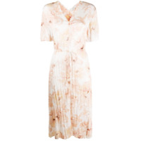 Vince Vestido com pregas e estampa floral - Neutro