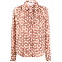 Vivetta Blusa com laço e estampa de ondas - Roxo