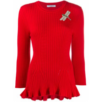 Vivetta Suéter de tricô com aplicação - Vermelho