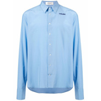 Wales Bonner Camisa com detalhe bordado - Azul