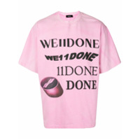 We11done Camiseta com estampa de logo - Rosa