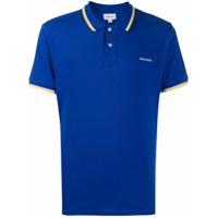 Woolrich Camisa polo com logo bordado e detalhe de listras - Azul