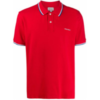 Woolrich Camisa polo com logo bordado e detalhe de listras - Vermelho