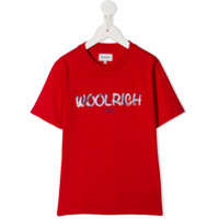 Woolrich Kids Camiseta com estampa de logo - Vermelho