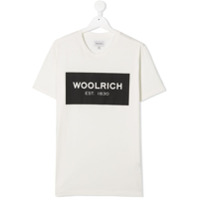 Woolrich Kids Camiseta de algodão com estampa de logo - Branco