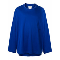 Wooyoungmi Camiseta oversized com estampa de logo - Azul