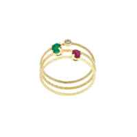 Wouters & Hendrix Gold Conjunto de anéis com rubi, diamante e esmeralda - Metálico