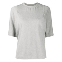 Y-3 Camiseta decote careca com recortes - Cinza