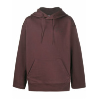 Y-3 Moletom oversized com capuz e detalhe de logo - Vermelho