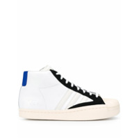 Y-3 Tênis cano alto com acabamento contrastante - Branco