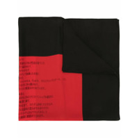 Yohji Yamamoto Bandana color block de seda - Preto