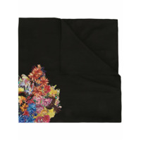 Yohji Yamamoto Bandana com estampa floral de seda - Preto