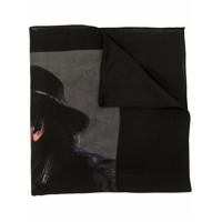 Yohji Yamamoto Bandana de seda com estampa - Preto