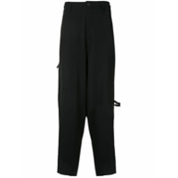 Yohji Yamamoto Calça de alfaiataria pantalona - Preto