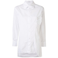 Yohji Yamamoto Camisa com recorte drapeado - Branco