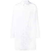 Yohji Yamamoto Camisa longa com bolso no busto - Branco