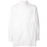Yohji Yamamoto Camisa oversized com bolso frontal - Branco