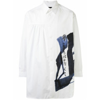 Yohji Yamamoto Camisa oversized com estampa - Branco