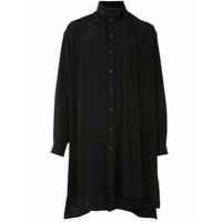 Yohji Yamamoto Camisa oversized com gola alta ampla - Preto
