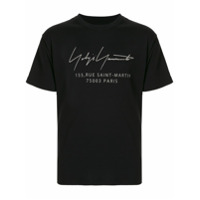 Yohji Yamamoto Camiseta com estampa de logo - Preto
