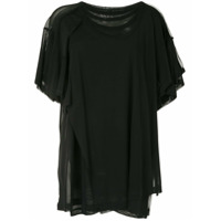 Yohji Yamamoto Camiseta com sobreposição de camadas - Preto