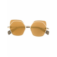 Yohji Yamamoto Óculos de sol oversized - Dourado