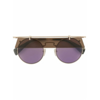 Yohji Yamamoto Óculos de sol redondo Eye Shade - Dourado