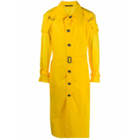 Yohji Yamamoto Trench coat com botões e detalhe de fivela - Amarelo