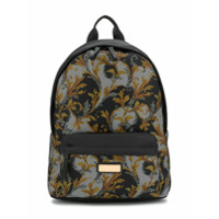 Young Versace baroque-print logo backpack - Preto