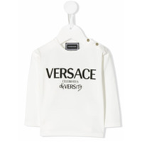 Young Versace Blusa mangas longas com logo - Branco