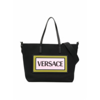 Young Versace Bolsa maternidade com logo - Preto