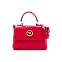 Young Versace Bolsa tiracolo envernizada com placa de logo - Vermelho