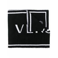 Young Versace Cachecol de tricô com padronagem intarsia - Preto