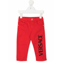 Young Versace Calça com estampa de logo - Vermelho
