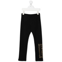 Young Versace Calça com logo metálico - Preto